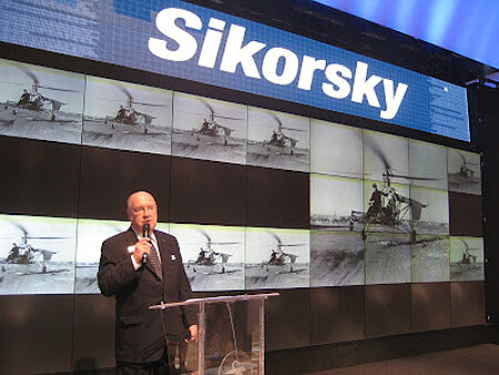 Sergei Sergei Sikorsy talking about his father flying the first workable helicopter