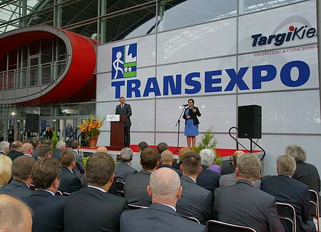 The TRANSEXPO 2011 opening ceremony. Tone of the speakers was Wojciech Tulibacki – the head of theNational Chamber of Municipal Transport (IGKM)