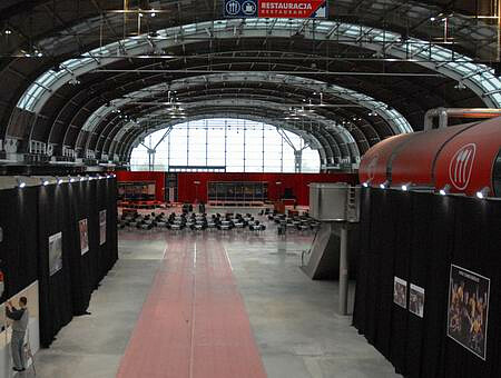 In Targi Kielce final arrangements are being made to prepare the hall for 59th Sports Popularity Contest Gala