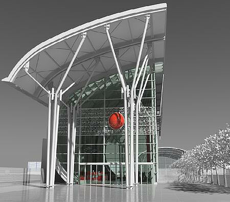 Visual rendering of the western-side terminal