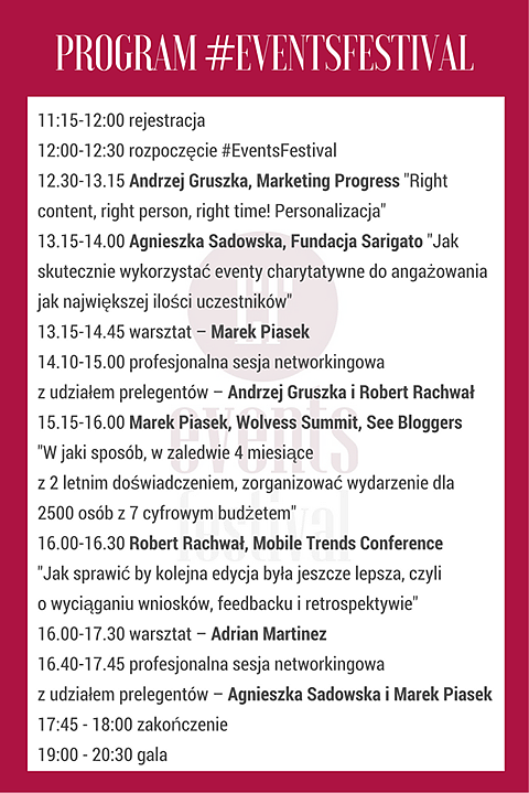 events festival 2017 - program