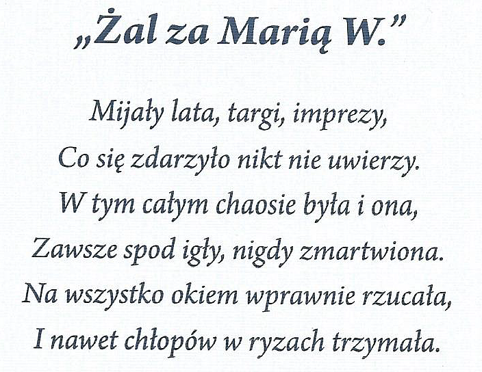 maria w - wiersz