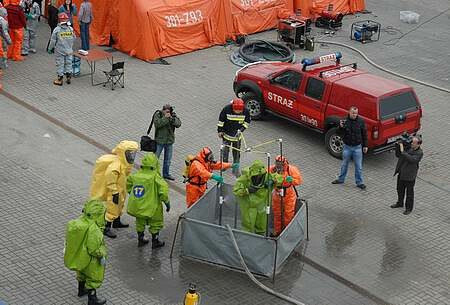 It has been the first time a bio-hazard drill was exercised in Targi Kielce