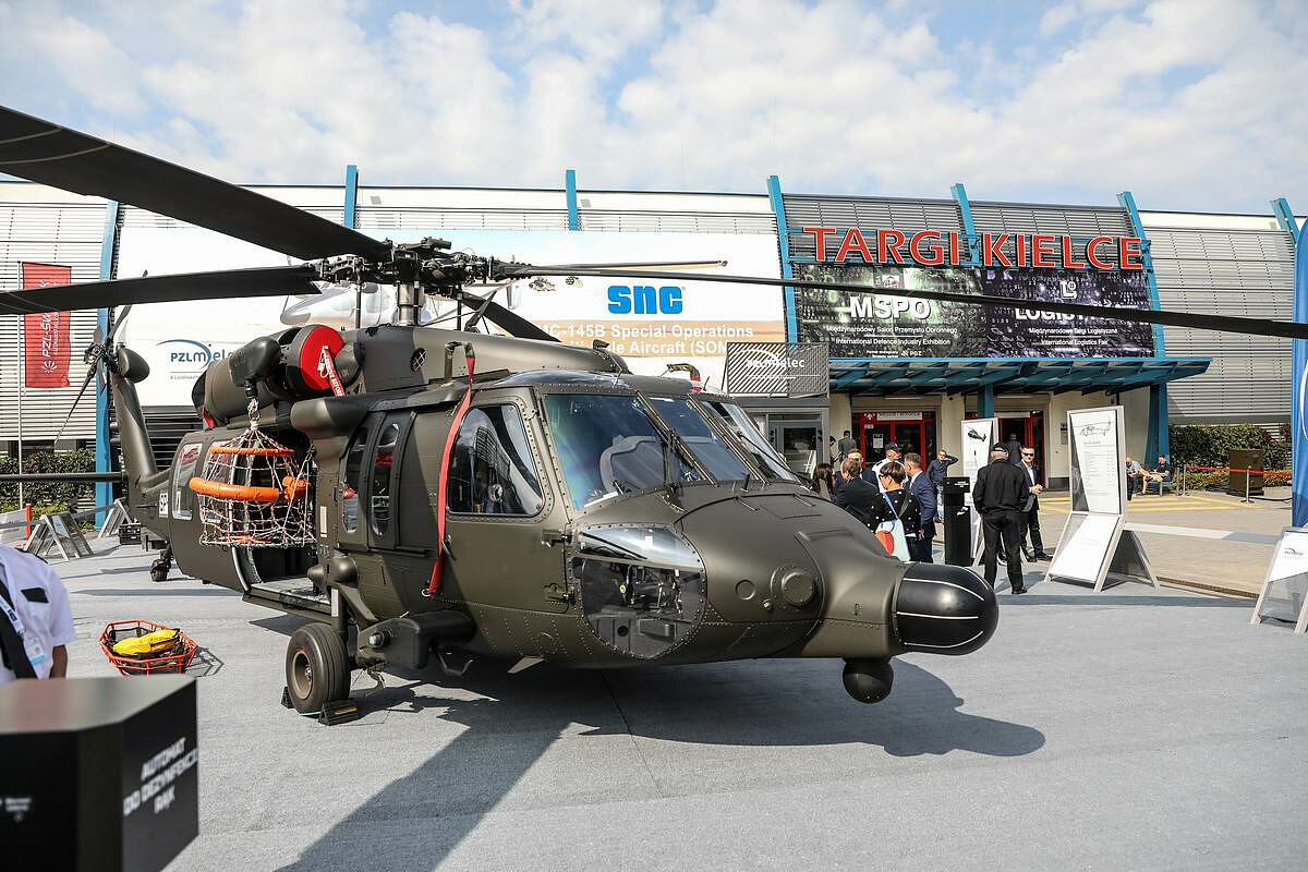 military equipment at the arms fair mspo 2021