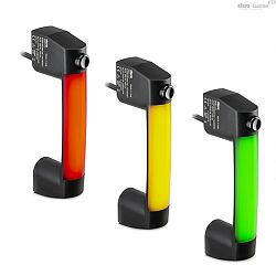 Handles with monostable electrical switch and LED indicator light