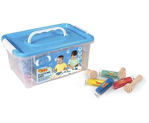 MY FIRST PLASTILINA Baby Schoolpack Trunk 20 bars 38 g assorted colours + 9 assorted wooden clay stamps