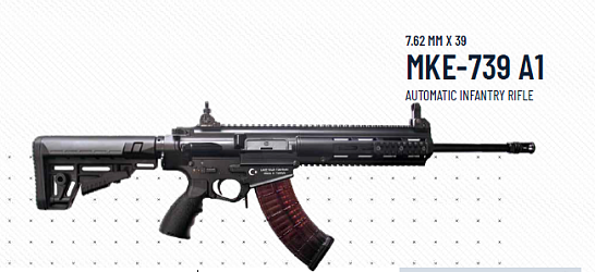 MKE-739 A1 7.62 MM X 39 AUTOMATIC INFANTRY RIFLE