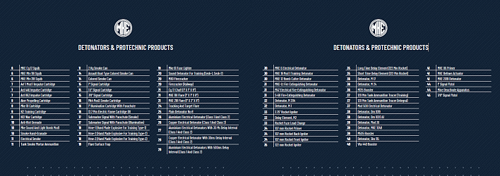 DETONATORS & PROTECHNIC PRODUCTS