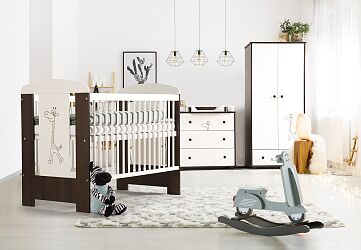 Komoda z przewijakiem Żyrafka biel-orzech