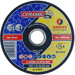 Cutting Wheel 41 – 125 × 1,0 × 22,23 X60QBF – 80 CERAMIC LINE METAL/INOX