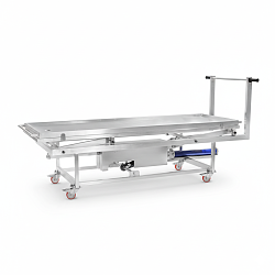 Hydrauliczny wózek na zwłoki z pompą nożną i tacą z odpływem – NWH1
