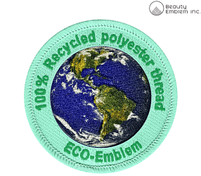 Recycled thread with high-definition sublimation embroidery